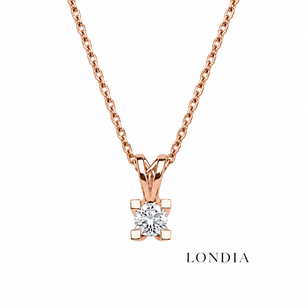 0.25 Carat Natural Diamond Valentine Solitaire Necklace