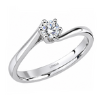 0.25 Ct. F Color Natural Diamond Amore Solitaire Ring