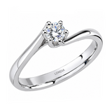 0.25 Ct. F Color Natural Diamond Amore Solitaire Ring