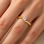 0.25 Ct. F Color Natural Diamond Amore Solitaire Ring