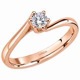 0.25 Ct. F Color Natural Diamond Amore Solitaire Ring