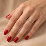 0.25 Ct. F Color Natural Diamond Amore Solitaire Ring