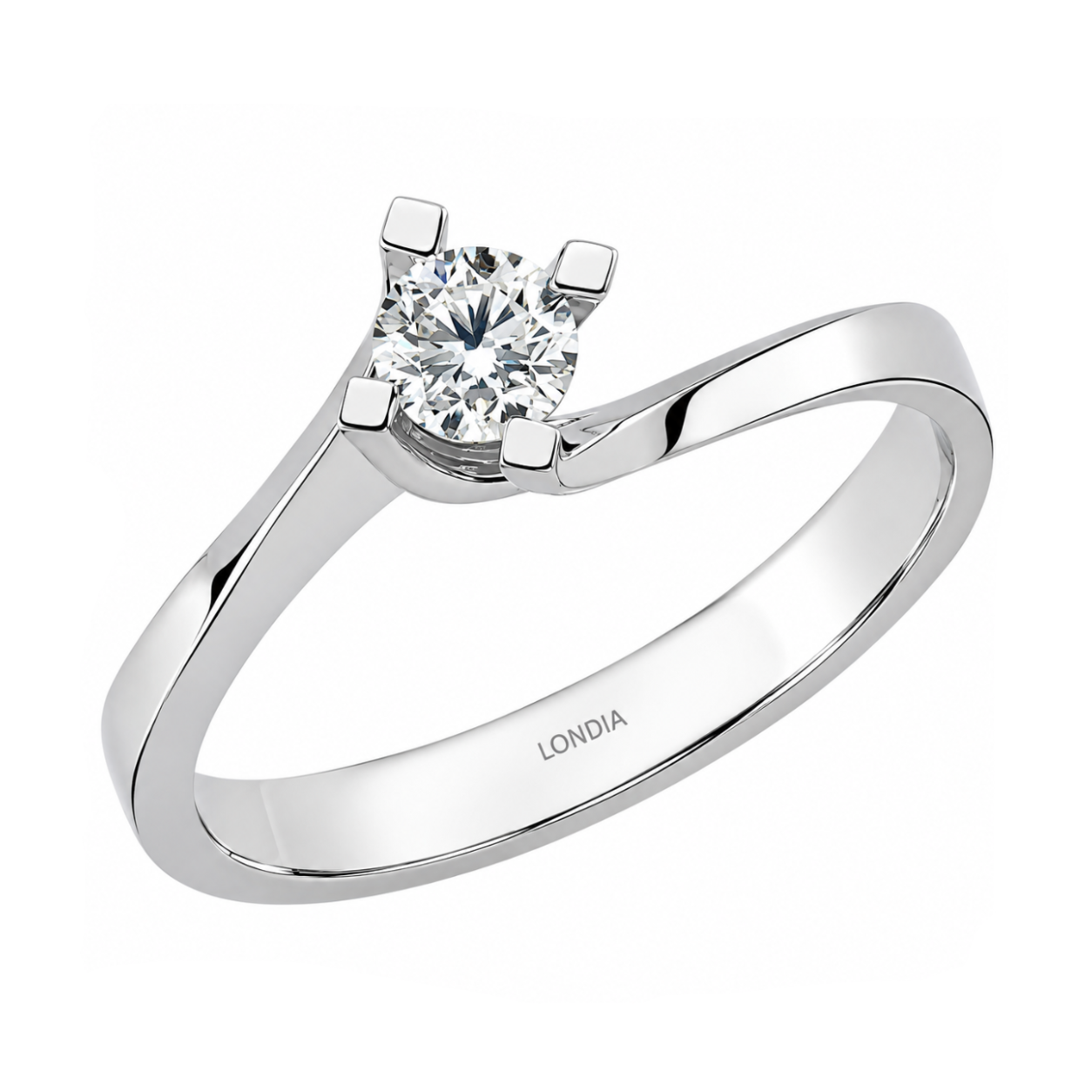 0.25 Ct. F Color Natural Diamond Valentine Design Solitaire Ring