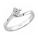 0.25 Ct. F Color Natural Diamond Valentine Design Solitaire Ring