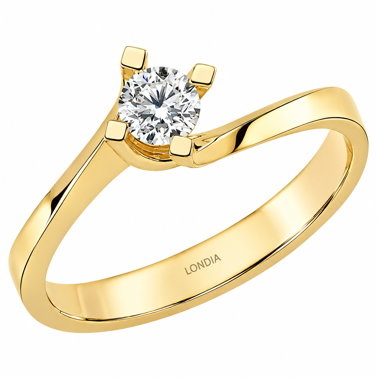 0.25 Ct. F Color Natural Diamond Valentine Design Solitaire Ring