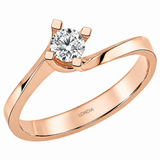 0.25 Ct. F Color Natural Diamond Valentine Design Solitaire Ring
