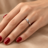 0.25 Ct. F Color Natural Diamond Valentine Design Solitaire Ring