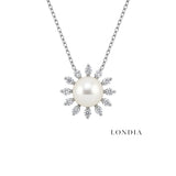 0.25 Ct. Natural Diamond Design Pearl Necklace