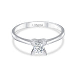 0.25 Ct. Natural Diamond Solitaire ''Butterfly'' Ring in 14K Gold