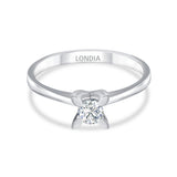 0.25 Ct. Natural Diamond Solitaire ''Butterfly'' Ring in 14K Gold