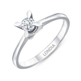 0.25 Ct. Natural Diamond Solitaire ''Butterfly'' Ring in 14K Gold