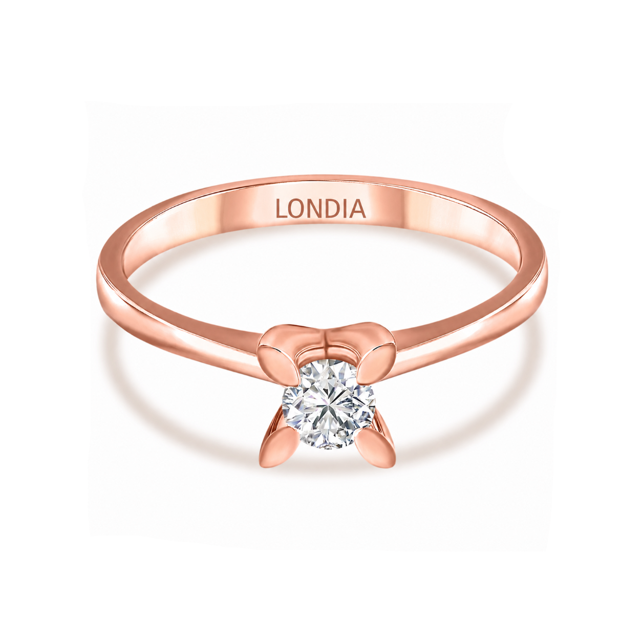 0.25 Ct. Natural Diamond Solitaire ''Butterfly'' Ring in 14K Gold