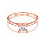 0.25 Ct. Natural Diamond Solitaire ''Butterfly'' Ring in 14K Gold