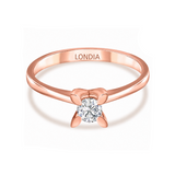 0.25 Ct. Natural Diamond Solitaire ''Butterfly'' Ring in 14K Gold