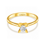 0.25 Ct. Natural Diamond Solitaire ''Butterfly'' Ring in 14K Gold