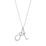 0.25 ct. Diamond A Initial Design Necklace 14k Fine Gold
