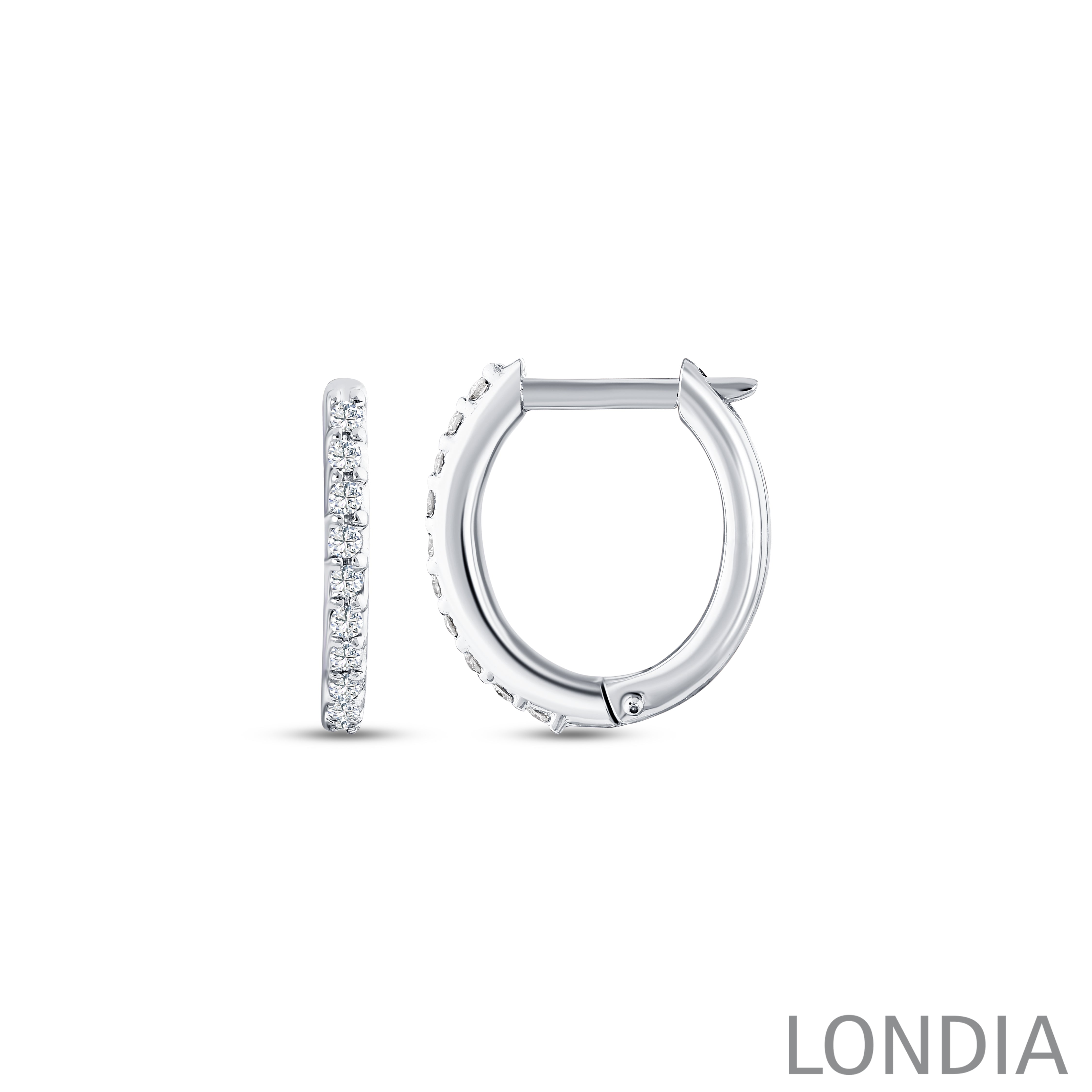 0.25 ct. Round Diamond Hoop Earring 14K Gold