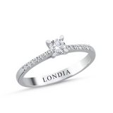 0.30 Carat Natural Diamond Side Stone Designer Ring