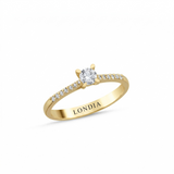 0.30 Carat Natural Diamond Side Stone Designer Ring