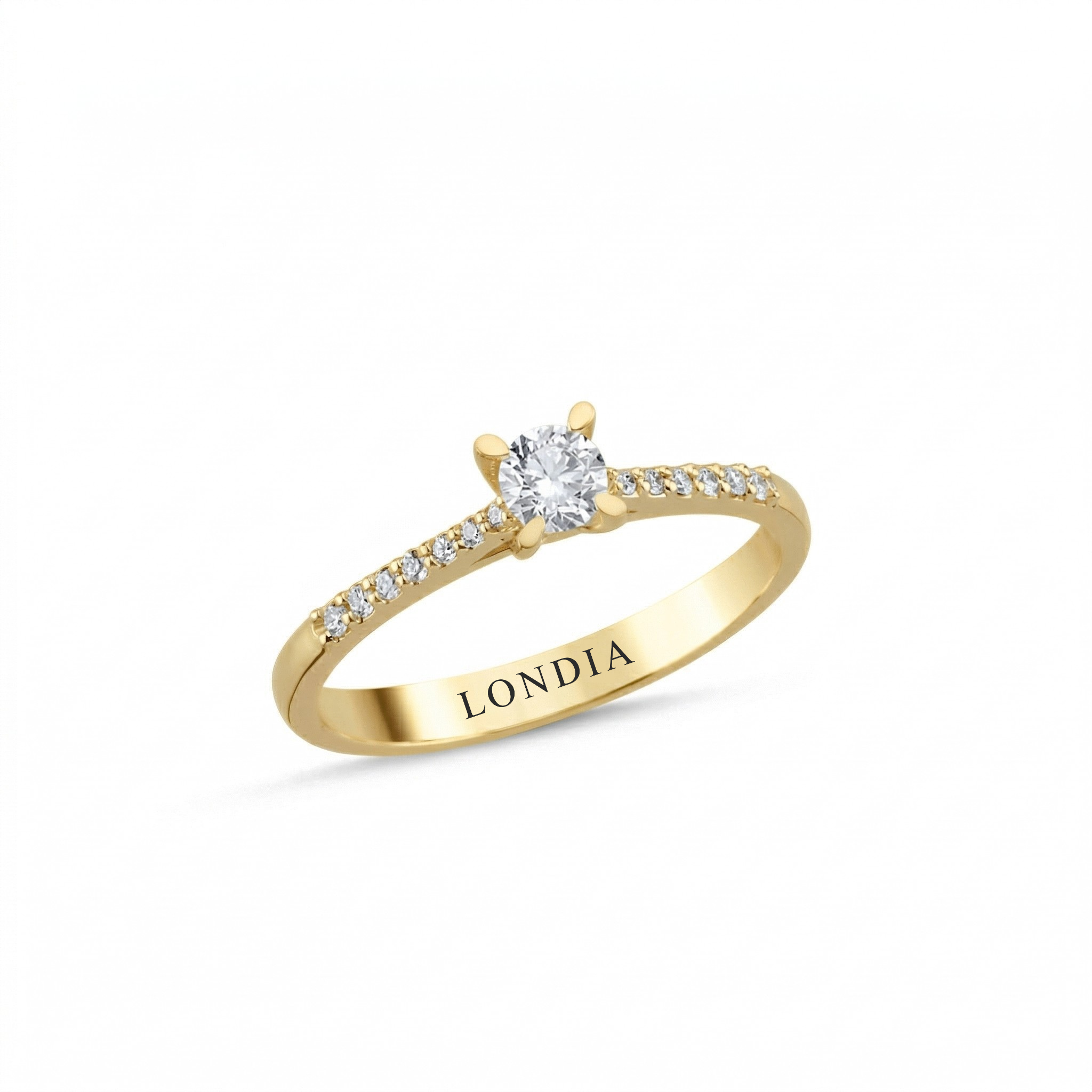 0.30 Carat Natural Diamond Side Stone Designer Ring