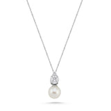 0.30 Carat Natural Diamond and Pearl Necklace