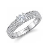 0.30 Ct. Natural Diamond Bold Design Ring, 14K Gold