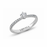 0.30 Ct. Natural Diamond Side-Stone Design Ring, 14K Gold