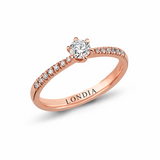 0.30 Ct. Natural Diamond Side-Stone Design Ring, 14K Gold