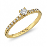 0.30 Ct. Natural Diamond Side-Stone Design Ring, 14K Gold