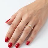 0.30 Ct. Natural Diamond Side-Stone Design Ring, 14K Gold