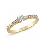 0.30 Ct. Natural Diamond Side Stone Design Ring, 14K Gold