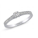 0.30 Ct. Natural Diamond Side Stone Design Ring, 14K Gold