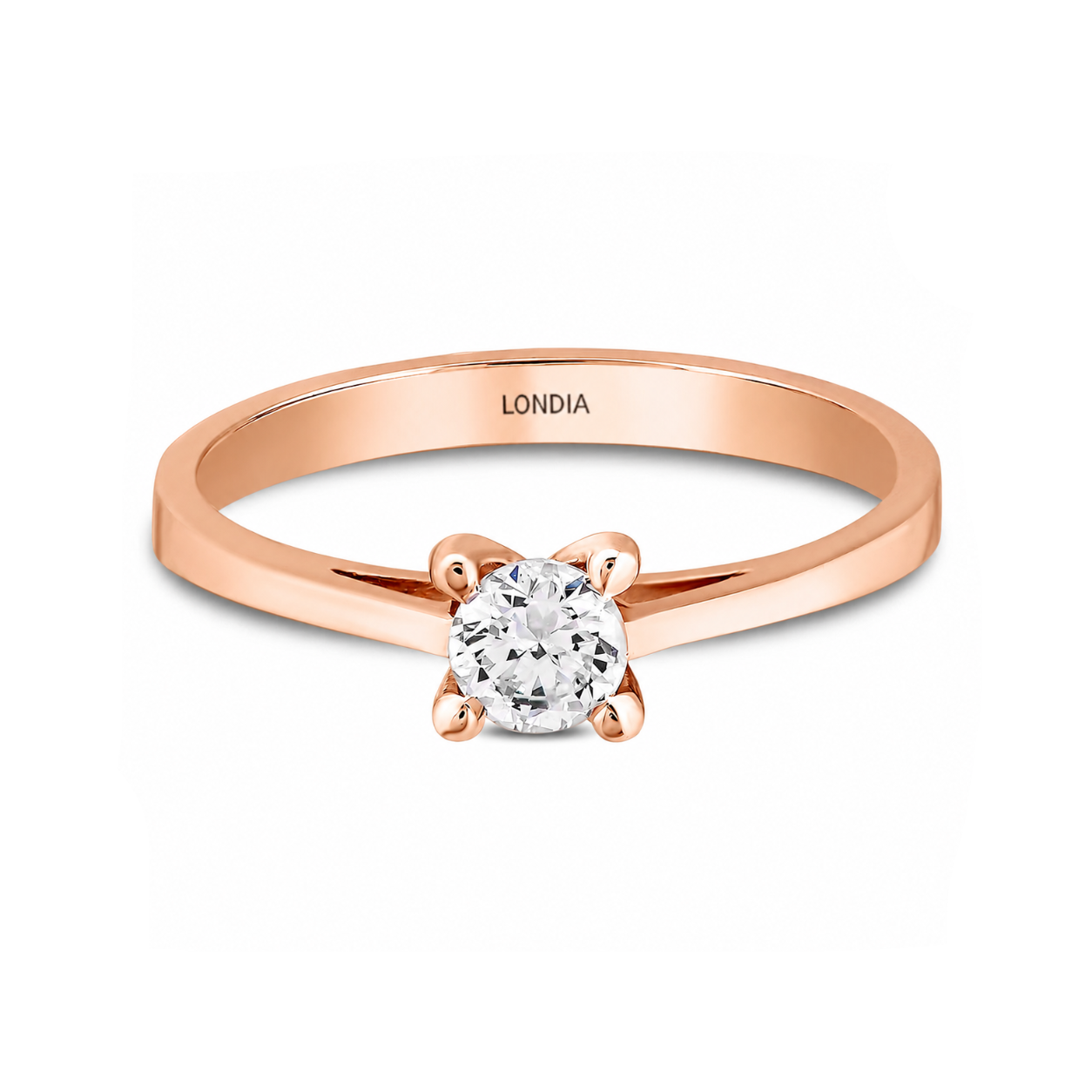 0.30 Ct. Natural Diamond Solitaire ''Classic'' Ring in 14K Gold