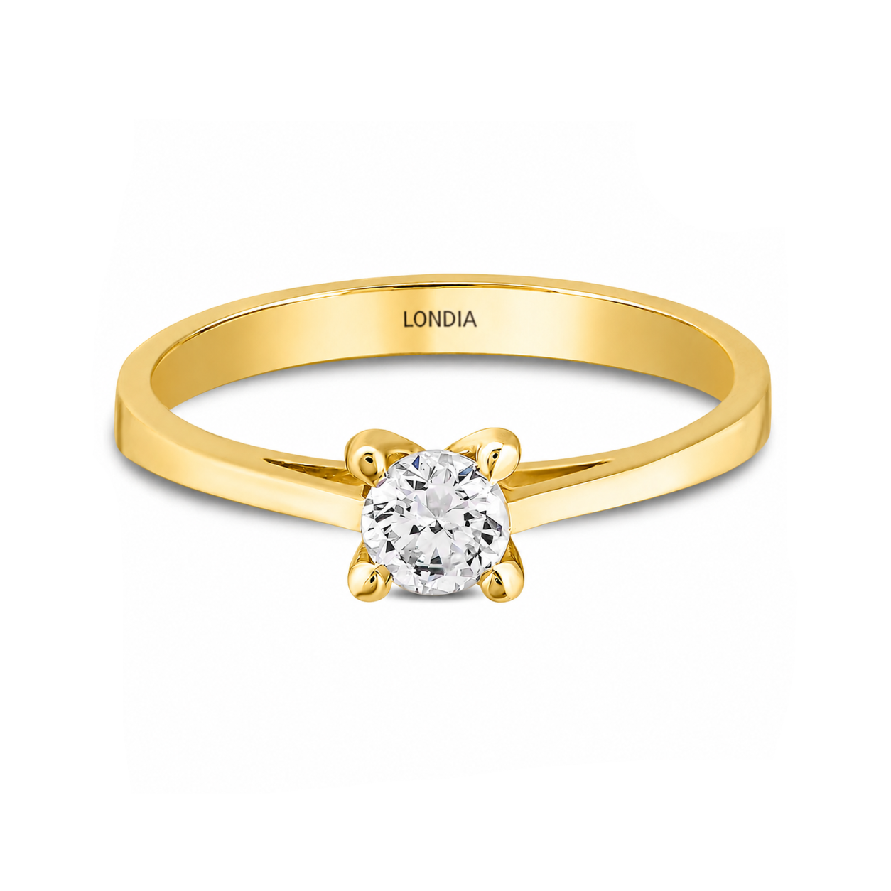 0.30 Ct. Natural Diamond Solitaire ''Classic'' Ring in 14K Gold