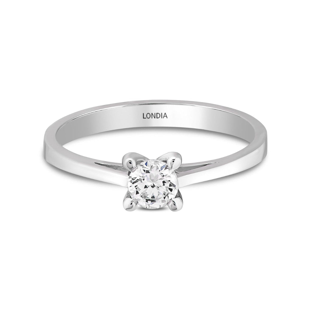 0.30 Ct. Natural Diamond Solitaire ''Classic'' Ring in 14K Gold