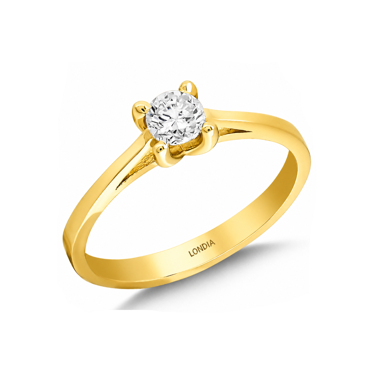 0.30 Ct. Natural Diamond Solitaire ''Classic'' Ring in 14K Gold