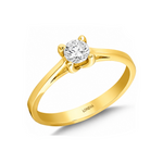 0.30 Ct. Natural Diamond Solitaire ''Classic'' Ring in 14K Gold