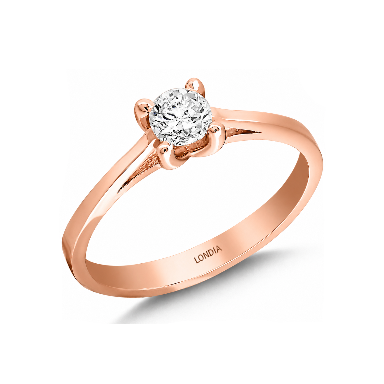 0.30 Ct. Natural Diamond Solitaire ''Classic'' Ring in 14K Gold