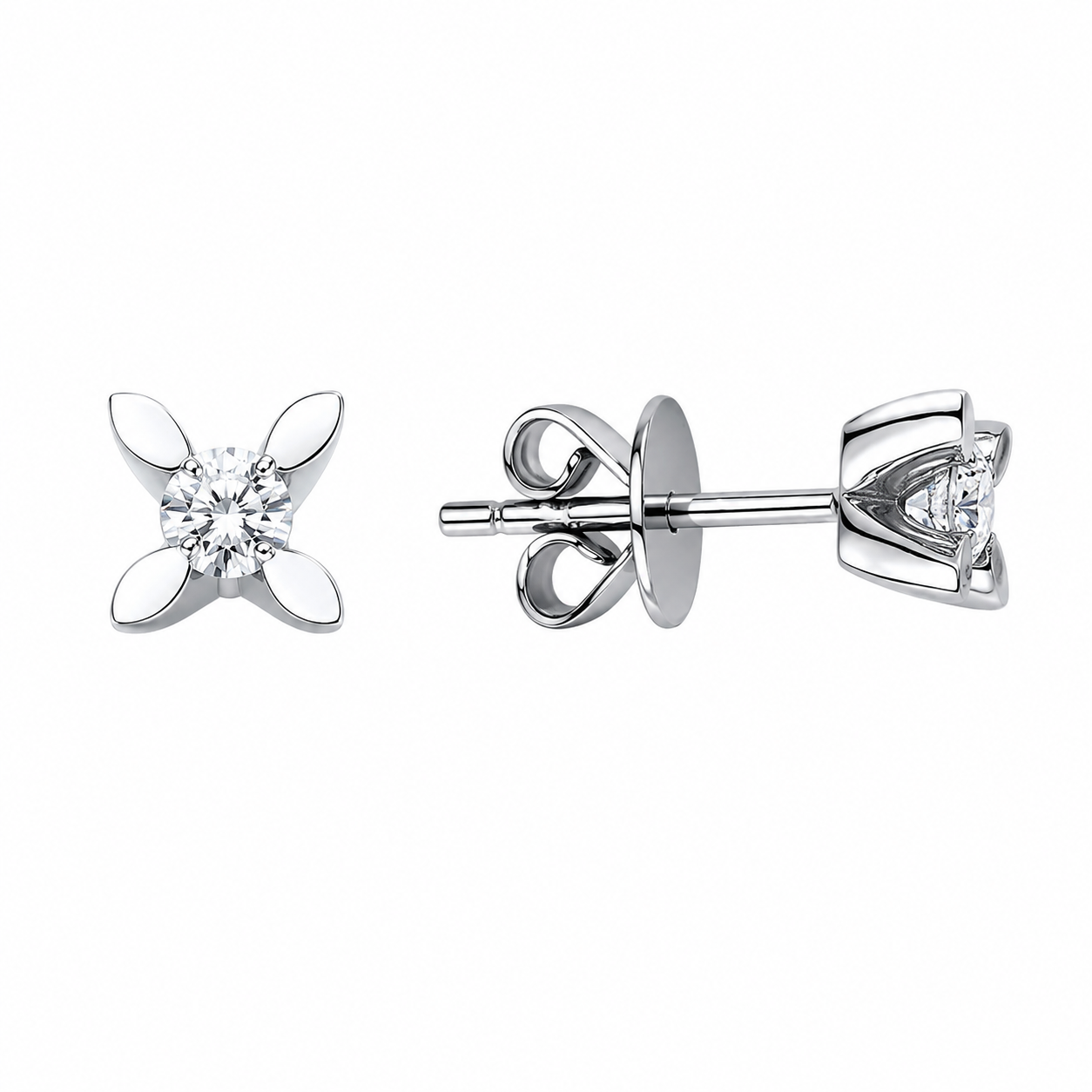 0.30 Ct Natural Diamond Londia Butterfly Design Solitaire Set in 14K Gold