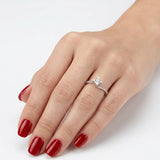 0.30 Ct Natural Diamond Side Stone Design Ring, 14K Gold