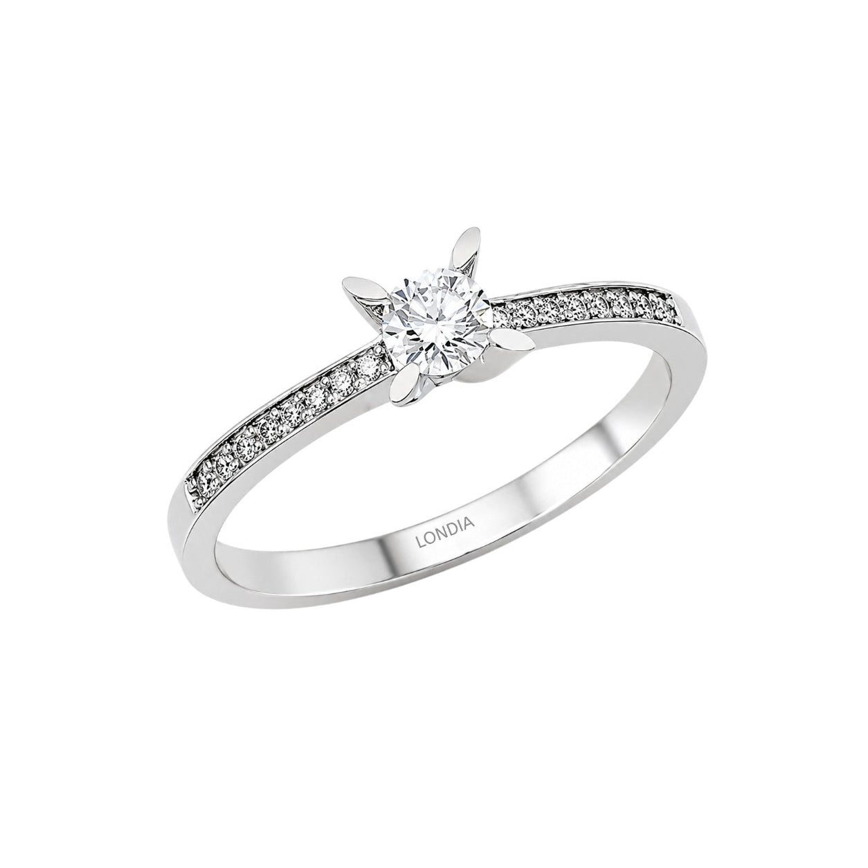 Natural Diamond Side Stone Design Ring