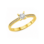 Natural Diamond Side Stone Design Ring