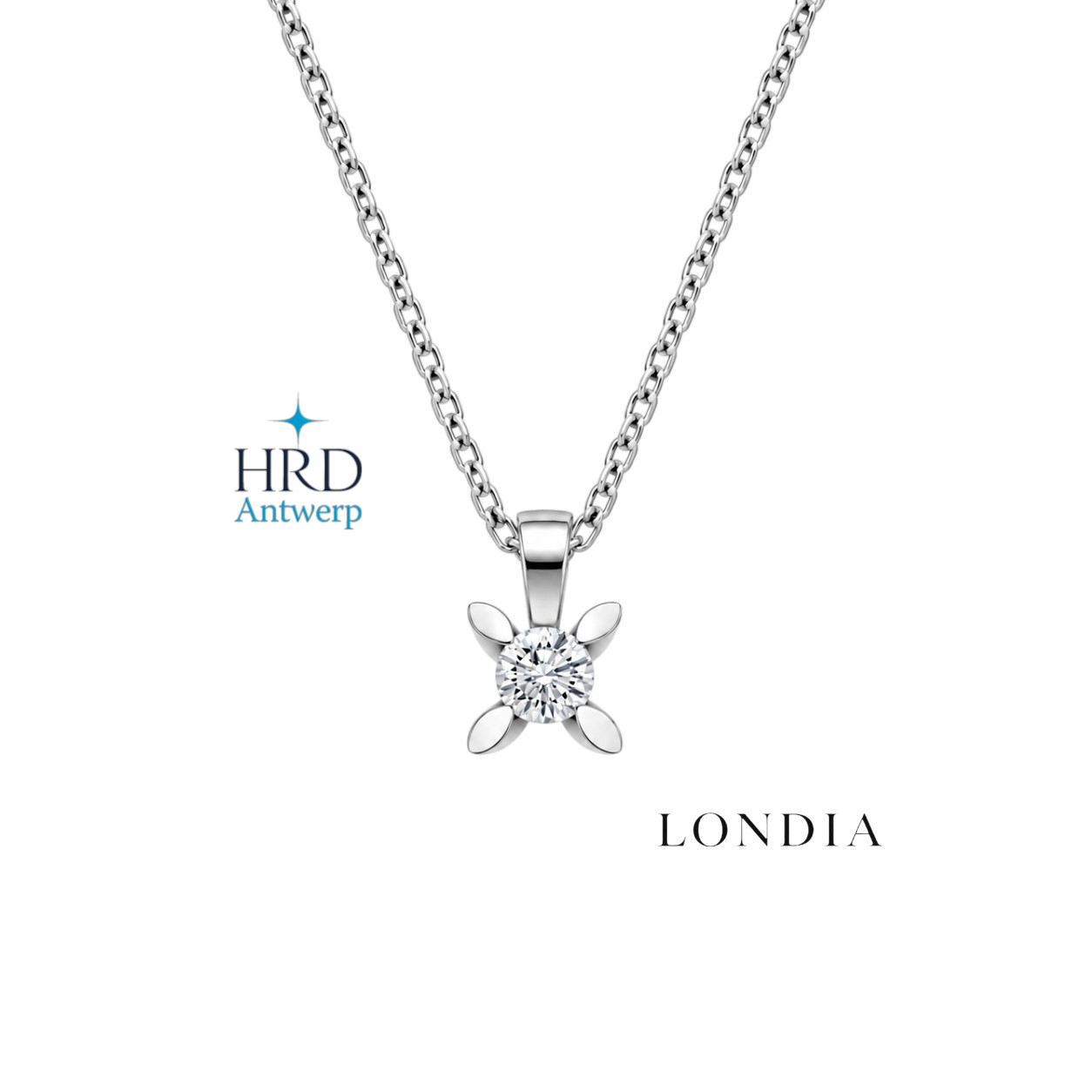 0.30 Carat F Color HRD Certified Butterfly Solitaire Necklace