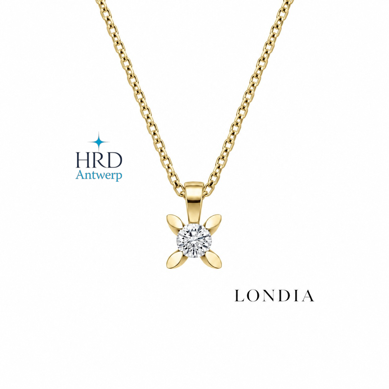 0.30 Carat F Color HRD Certified Butterfly Solitaire Necklace