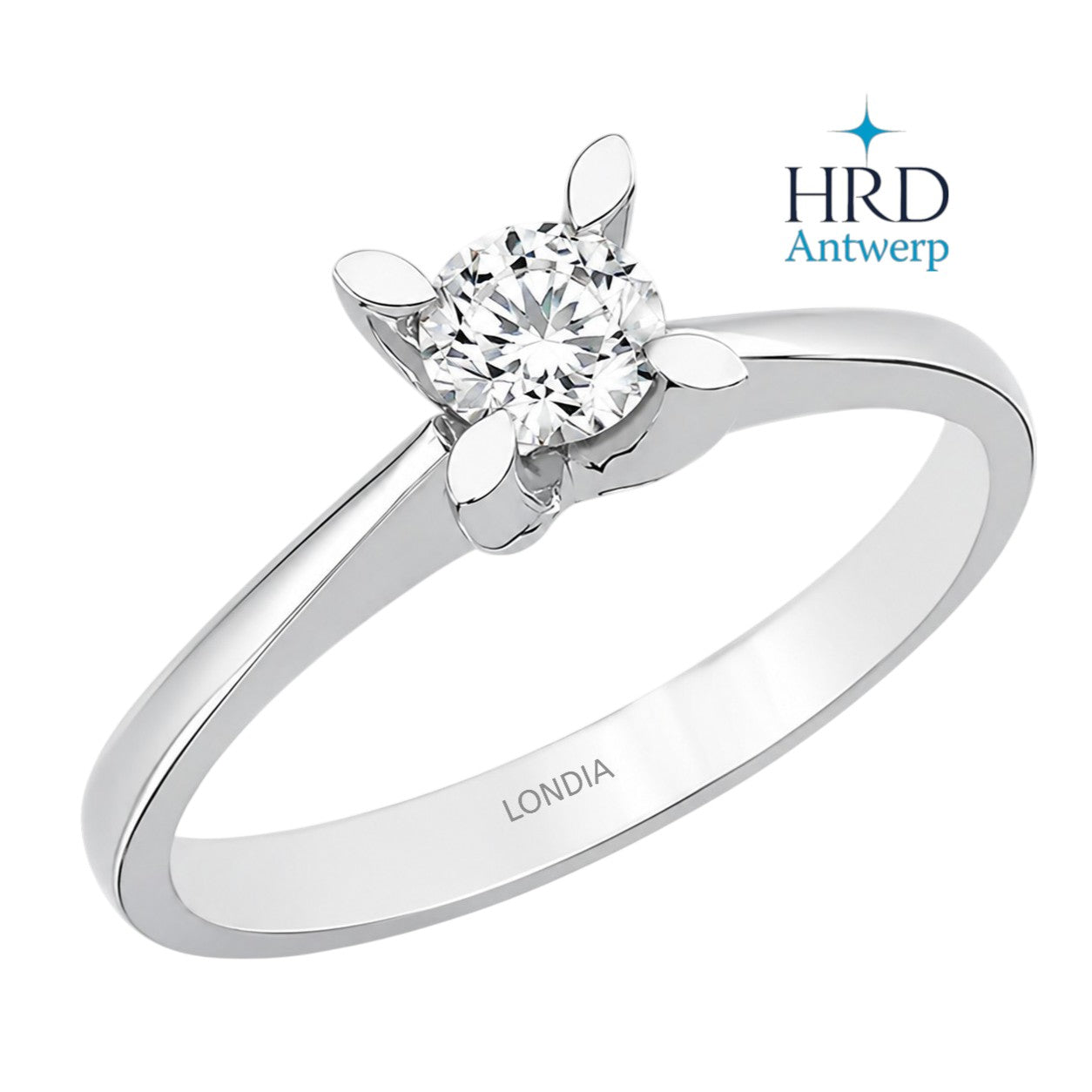 0.30 Carat F Color HRD Internationally Certified Butterfly Design Ring