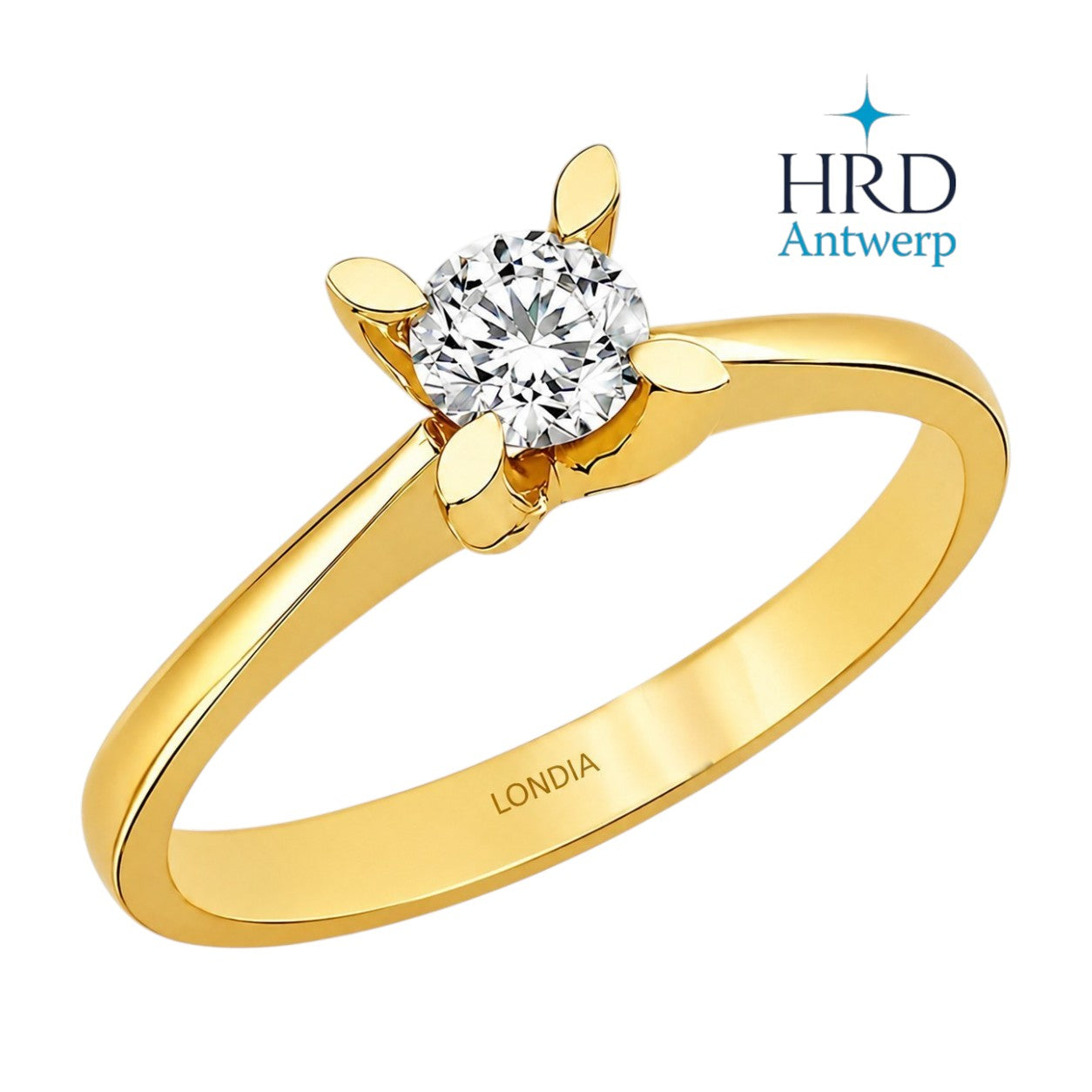 0.30 Carat F Color HRD Internationally Certified Butterfly Design Ring