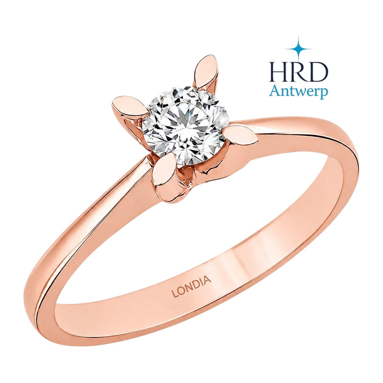 0.30 Carat F Color HRD Internationally Certified Butterfly Design Ring
