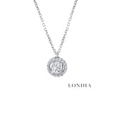 0.30 Carat Natural Diamond Embrace Halo Design Necklace