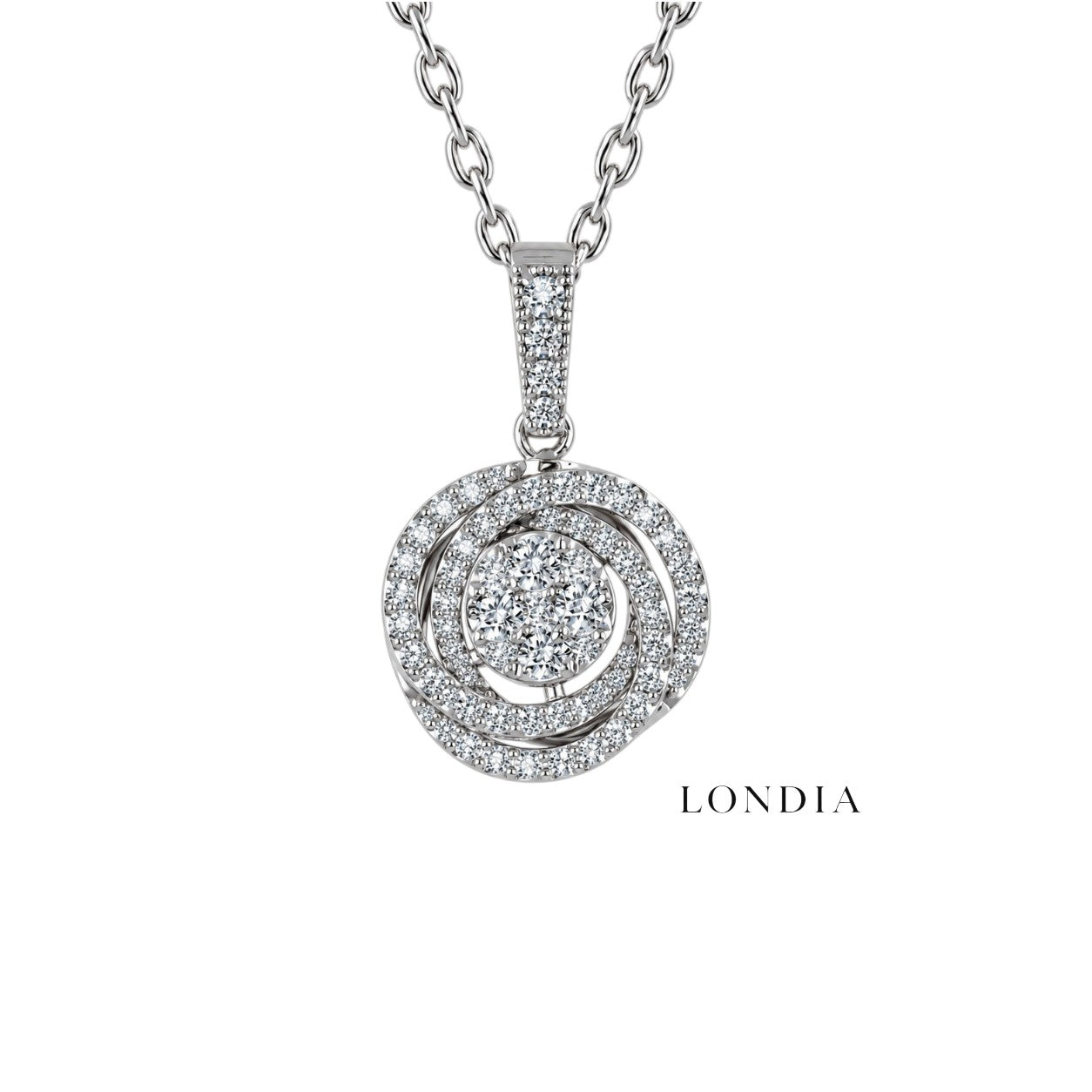 0.30 Carat Natural Diamond Olympic Design Necklace