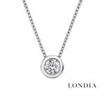 0.30 Carat Natural Diamond Pavé Design Solitaire Necklace